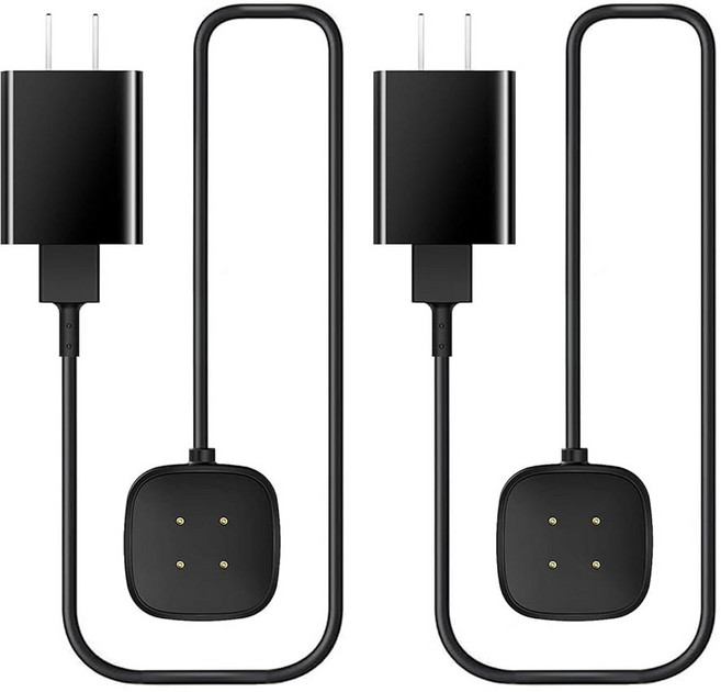 Fitbit Sense용 WJENB 고속 벽 충전기 & Versa 3 4 교체용 USB 충전 케이블 코드 Sense 2/Fitbit 4/Versa 스마트워치 도크, 4 2-Pack For Sense & Versa 3 V