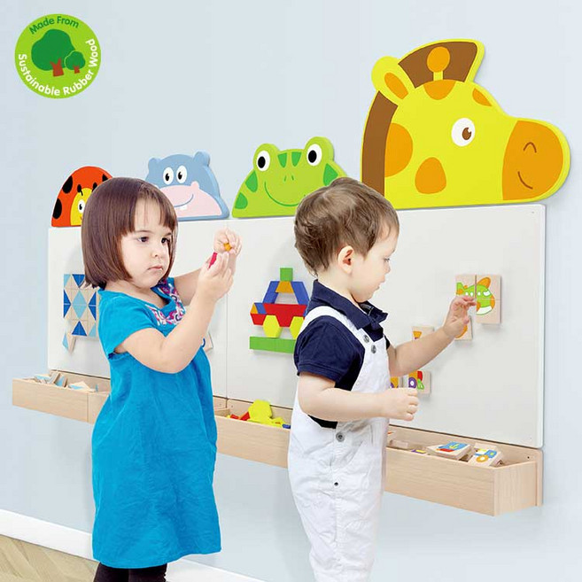 VIGA 비가 원목 자석보드 + 자석놀이 세트 (자석보드 4종＋자석퍼즐 4종 / 36개월 이상), A 타입