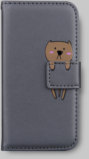 갤럭시 s20울트라 귀여운 동물 친구들 가죽 다이어리 케이스 h2875, 그레이, 1개