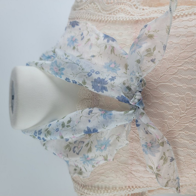 플라워 자수 꽃무늬 패턴 스카프 여름 시원한 시스루 망사 쿨 텐셀 인견 쁘띠 삼각