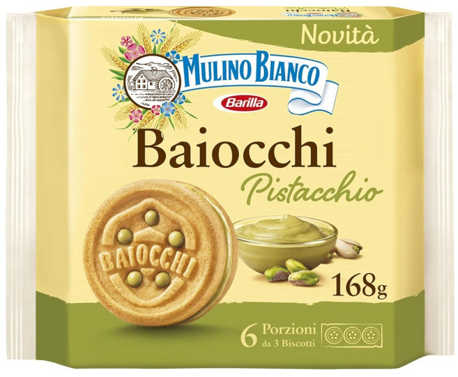 물리노 비앙코 바이오치 피스타치오 쿠키 168g 이태리 현지 과자 비스킷 녹색 초록 견과류 초콜릿 잼 선물, 1개