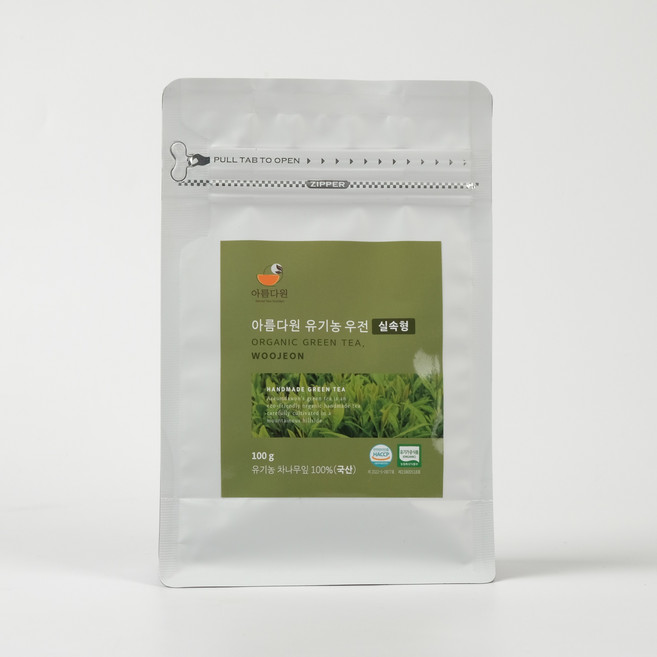 아름다원 유기농 세작녹차 실속형 보성잎녹차 작설차, 3개, 1개입, 100g