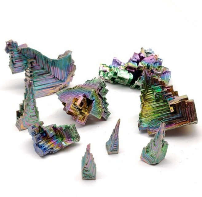 50g 미니 무지개빛 반사광 천연장식 비스무트 결정체 분자구조 모델 결합 결정학 돌봄 관찰 실험장치 교구