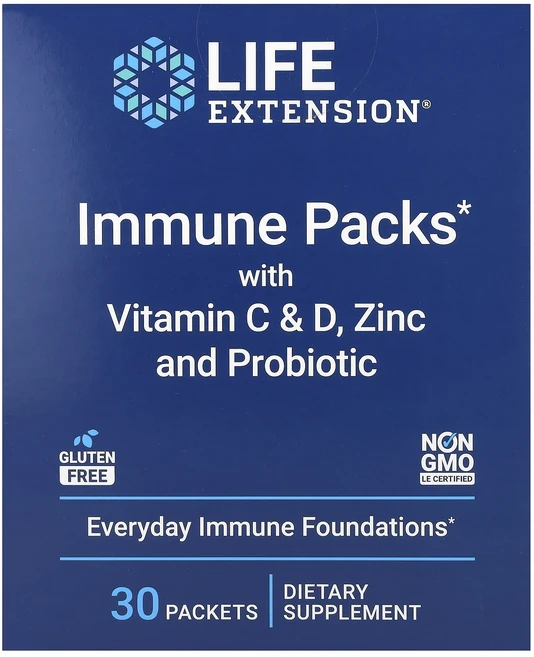 몸관리하세요 겨울입니다 Life Extension 이뮨 팩 비타민C & D 아연 프로바이오틱 함유 30팩 특별관리진행, 1 - 쿠팡