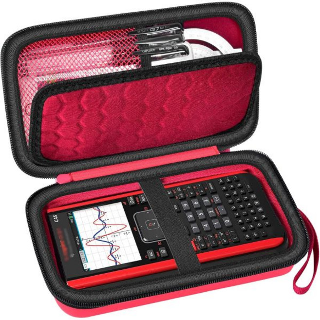 텍사스 인스트루먼트 TI-Nspire CX II/TI Nspire CX/TI-NSPIRE CX-II T CAS/TI-84 Plus CE 컬러 그래핑 계산기 보관 홀더-핑크(박, Red, for TI-Nspire CX, Red