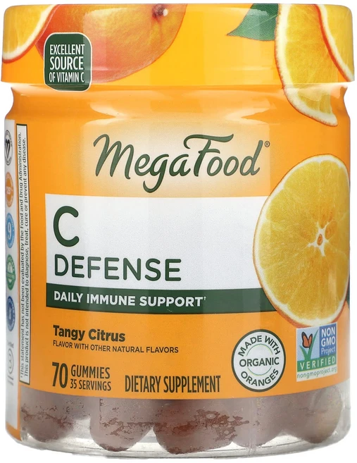 메가푸드 C 디펜스 탠지 시트러스 맛 구미젤리 70개, 5개, 70정 - 쿠팡