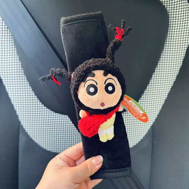 짱구 안전벨트 커버 캐릭터 자동차 캐릭터 인형, 1개, D