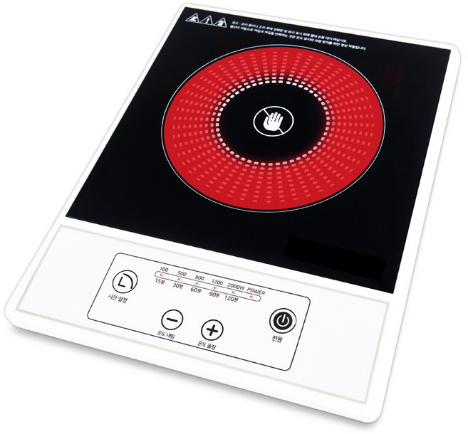 맘쿡 하이라이트 1구 전기레인지 순간가열 전기쿡탑 전기렌지, 프리스탠딩, 화이트