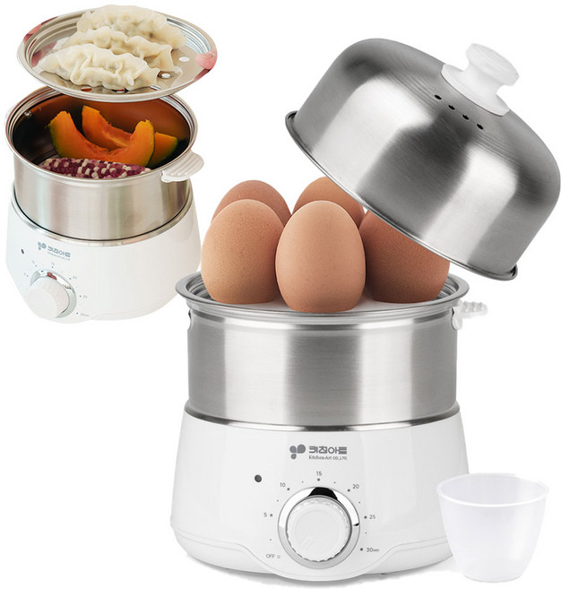 키친아트 2단 스테인리스 계란찜기, KSJ-SEB170