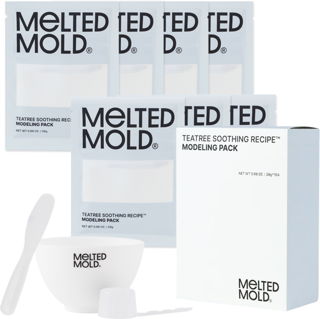 멜티드몰드 티트리 수딩 레시피 모델링팩 7개입 + 팩도구 3종 세트, 1개