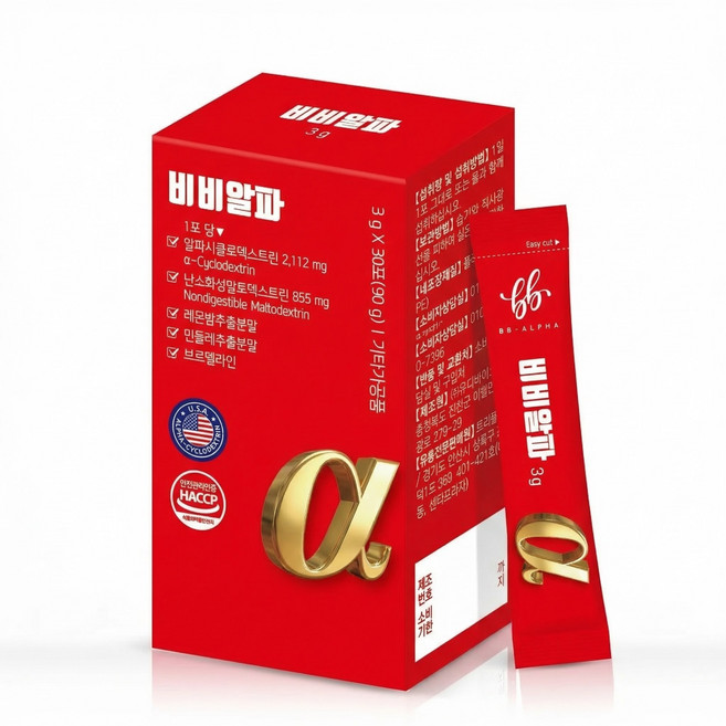 비비알파 식이섬유 다이어트 알파cd 알파씨디 난소화성말토덱스트린 알파시클로덱스트린 브로멜라인 1개월, 1세트, 30회분