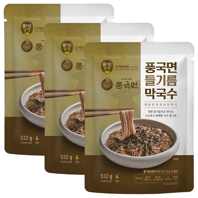 CJ 풍국면 들기름 막국수 532g x 3, 3개