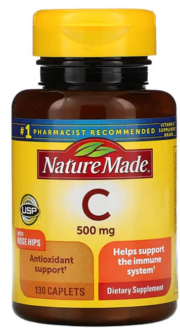 네춰메이드 로즈힙 함유 비타민 C 타임 릴리스 500mg 130정, 1팩 - 쿠팡