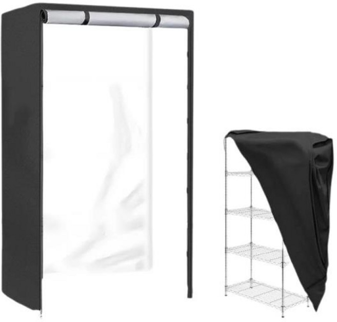 홈블랙 선반 먼지 커버 방수 보호 야외 유닛 디스플레이, 04 92x46x158cm, 01 black