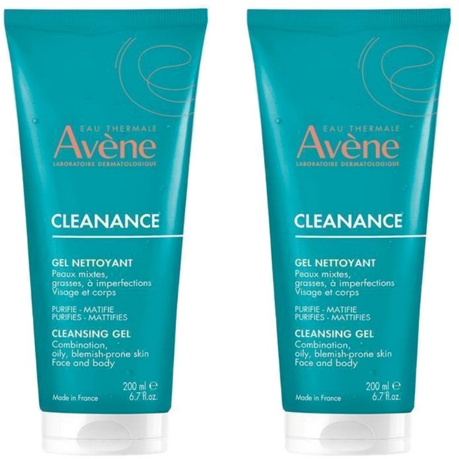 아벤느 클리낭스 클렌징 젤 Avene Cleanance Cleansing Gel, 2개, 200ml