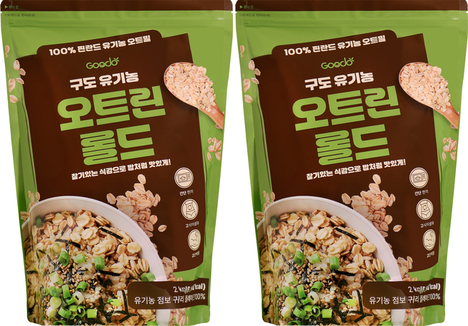 구도 오트린 유기농 롤드오트 오트밀 2kg 핀란드산, 2개
