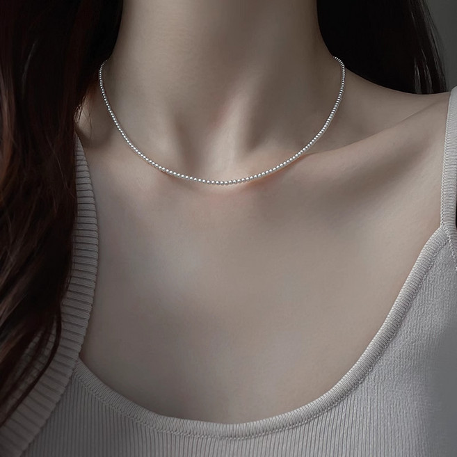 FANSYLI 진주목걸이 여성 심플 비즈목걸이 14K 혼주 진주목걸이 2mm-10mm 한복 진주목걸이 W2506J09