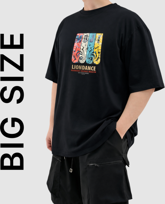 [2XL-5XL] 비크네 빅사이즈 오버핏 프린팅 반팔티