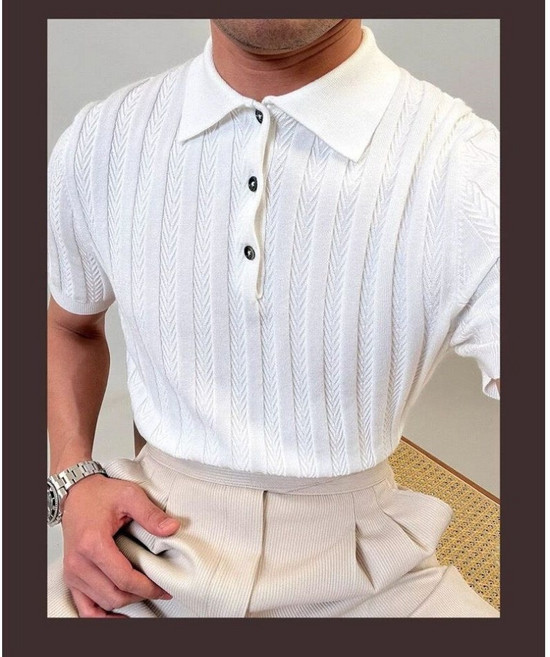 Seofst 남성 여름 린넨 꽈배기 반팔 니트 티셔츠 루즈핏 데일리 상의