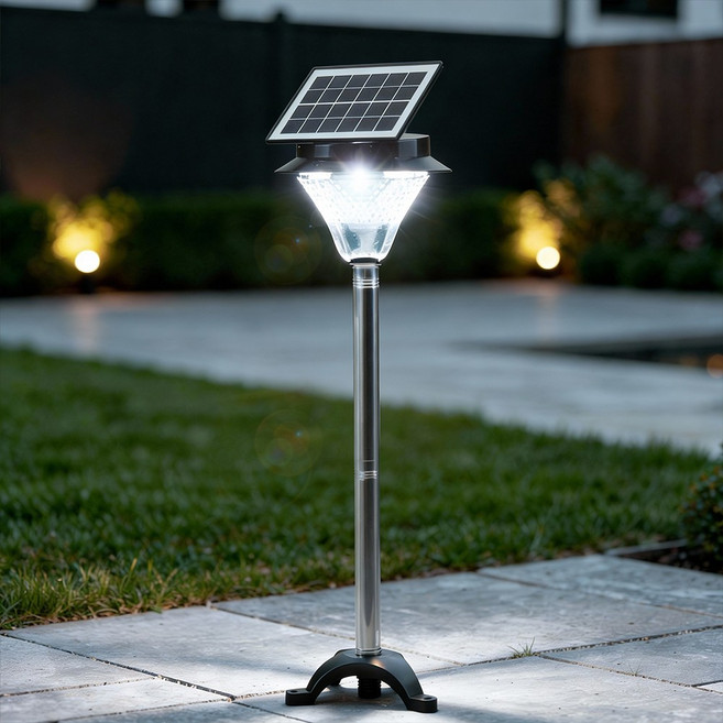 태양광 COB 180구 정원등 LED 태양열 조명 잔디등 야외조명 COB-Pro, 흰빛(말뚝받침대형)