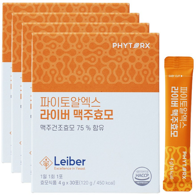 파이토알엑스 라이버 맥주효모, 4박스, 30회분