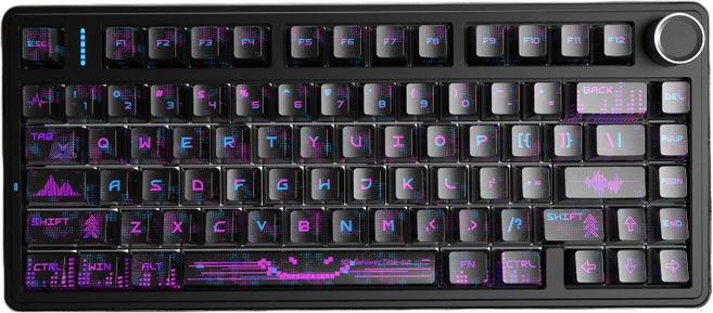 AULA F75 RGB 3모드 유무선 커스텀 기계식 키보드, 블랙, 회목축V3, 제조사축