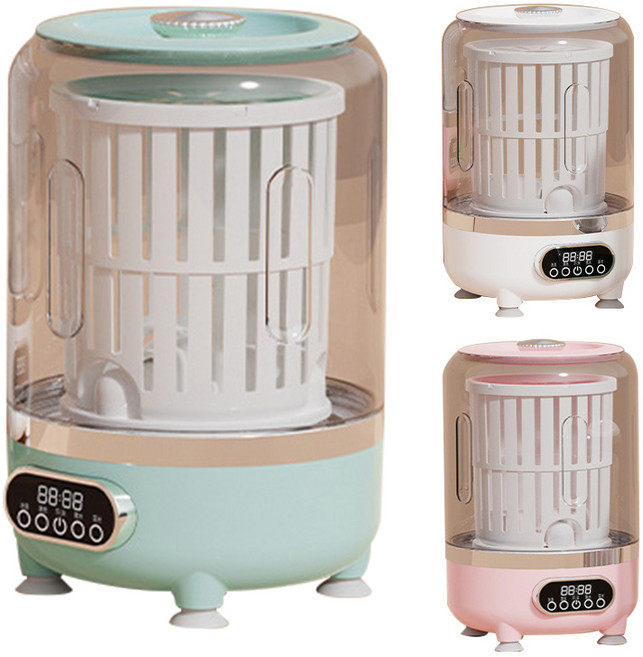 BLACK K7 탈수 가능한 소형세탁기 무선 충전식 여행용 휴대용 3L 양말 속옷 미니 세탁기 HP-909, 그린