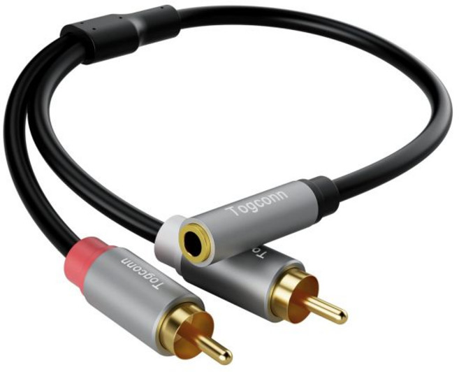 3.5mm에서 2개의 RCA 케이블2팩 24k 골드 도금 Y 스플리터 3.5mm 남성에서 여성 오디오 어댑터 iPhone iPod iPad MP3 태블릿 HiFi 스테레오 시스, 3.5(female) to 2RCA(male), 3.5mm Female to 2RCA Male