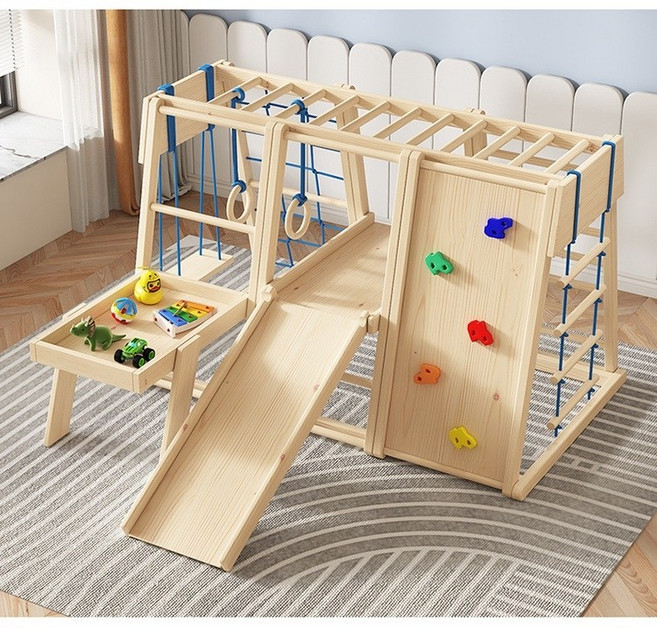 실내 단단한 원목 놀이터 슬라이드 등반 프레임 감각 통합 교육 홈 놀이터 미끄럼틀, A(로그), 1개