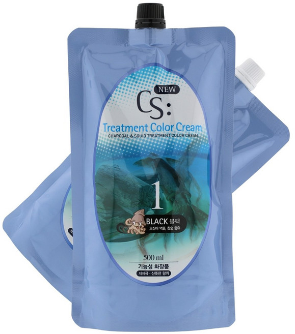 소망 씨에스 트리트먼트 오징어먹물 컬러크림 500ml, 블랙, 1개