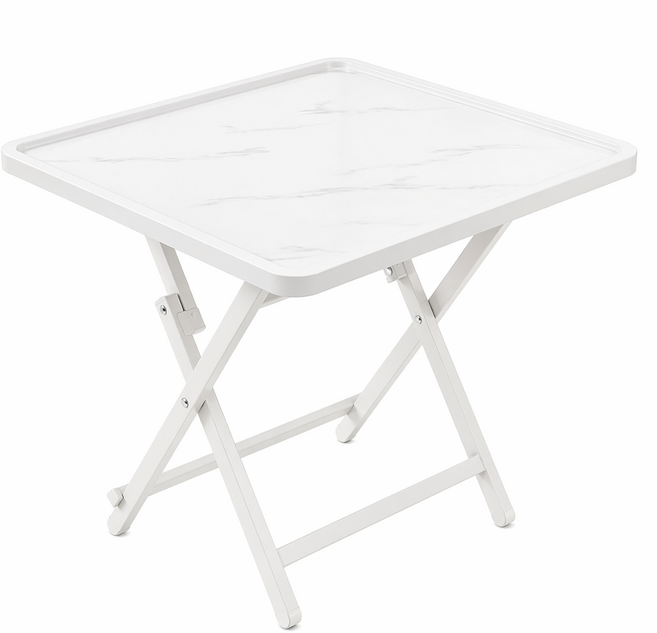 多功能折疊桌, 白理石色-秒折叠-稳固不晃, 4人