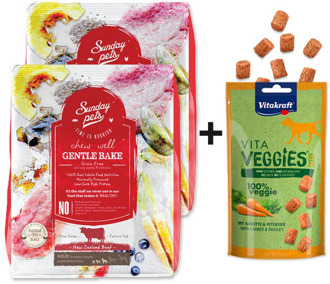 선데이펫 젠틀베이크 사료 그레인프리 초록입홍합 함유 + 사은품 증정, 1.3kg, 2개, 소