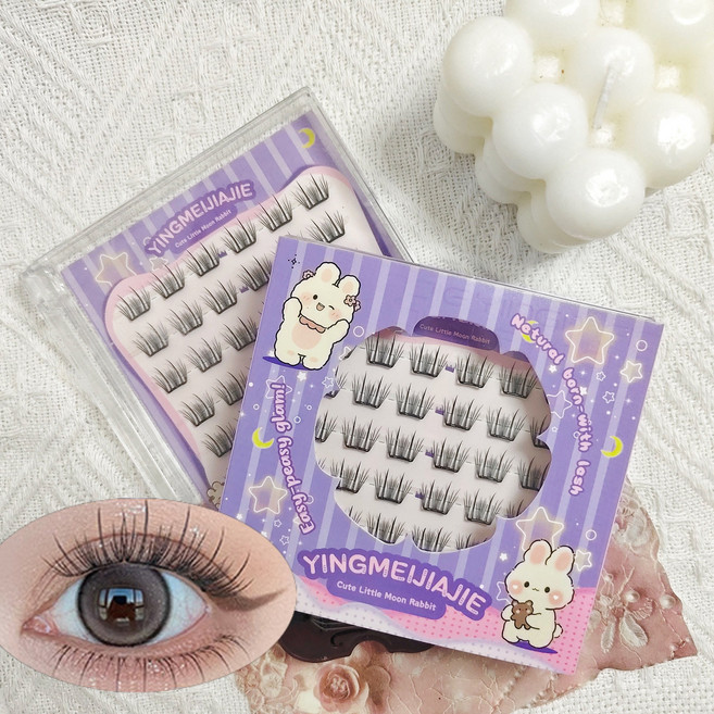 풀 필요없은 자연 속눈썹 3D인조속눈썹 세트11-13mm(다양한 스타일 가능 여성 메이크업 필수품), 6 rows of dense YFXMJ 48