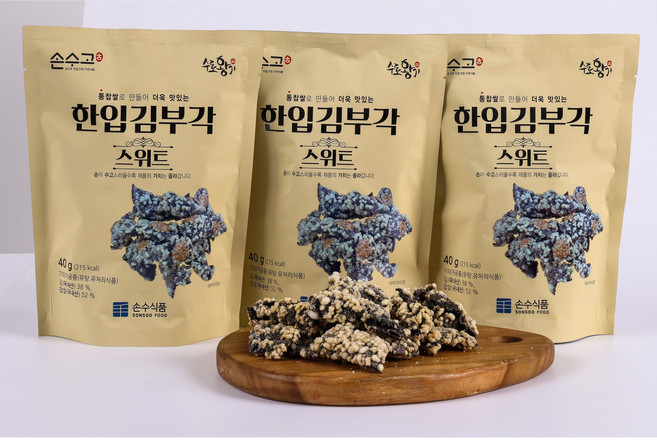 손수식품 손수고 한입 김부각 스위트, 40g, 3개