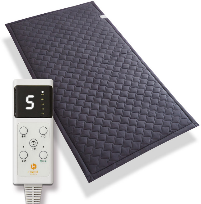 전자파없는 탄소매트 워셔블 침대 전기매트 싱글 더블, 1인용 슈퍼싱글(110X200cm), 챠콜네이비+바람개비