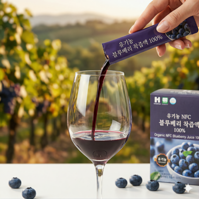 웰러스 유기농 NFC 블루베리 착즙액 100% 20g x 30포, 600g