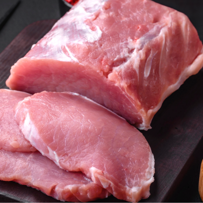 (내일도착) 미트컷 한돈 등심 손질잘된 부드러운 원육 돈까스 찌개 짜장 카레 스테이크등, 2개, 1kg