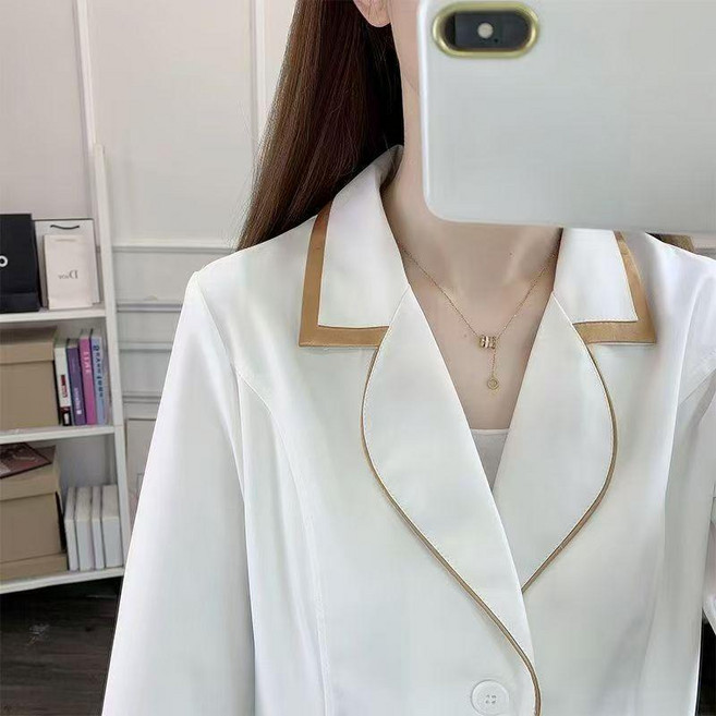 美容工作服皮膚管理師工作服女短袖紋繡師夏季白大褂
