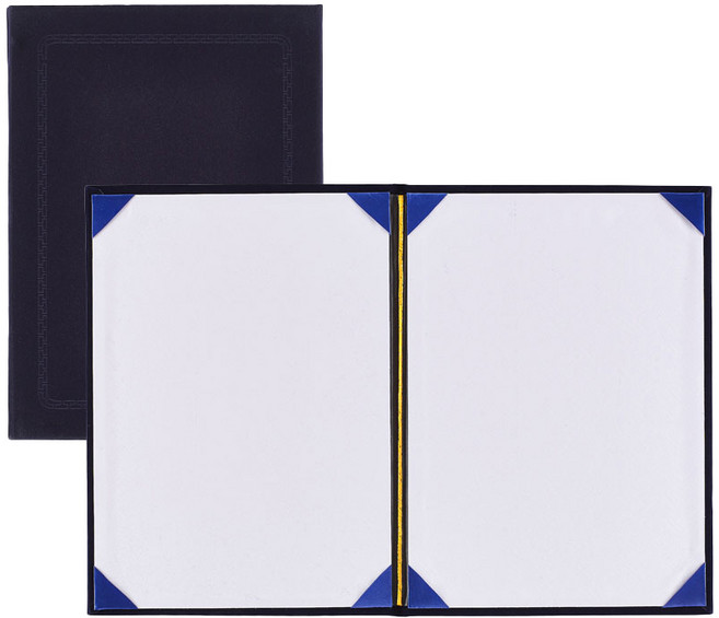 문화 F696-7 A4 우단상장케이스 군청색, 1개, 군청