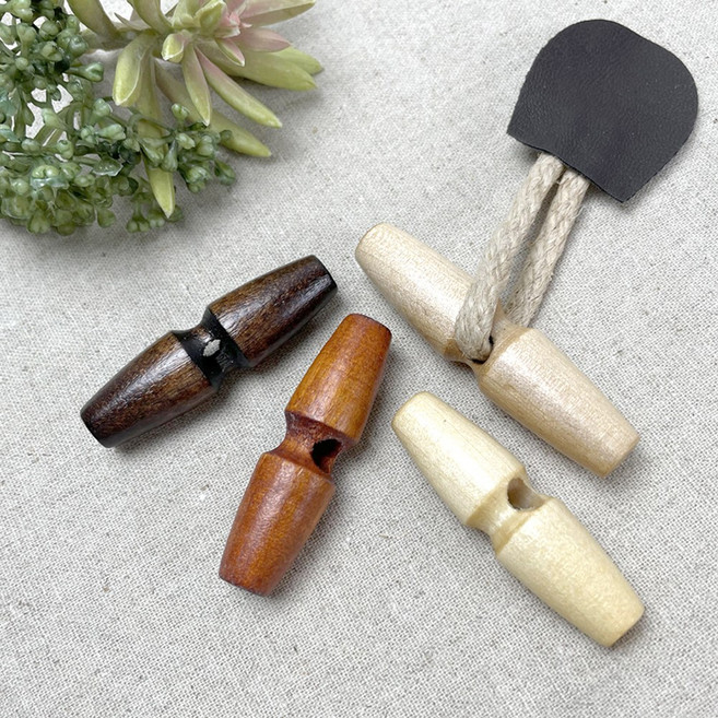 헤세드 국내제작) 5cm 우드 떡볶이단추 코트단추-1구 (4개), 4컬러전부