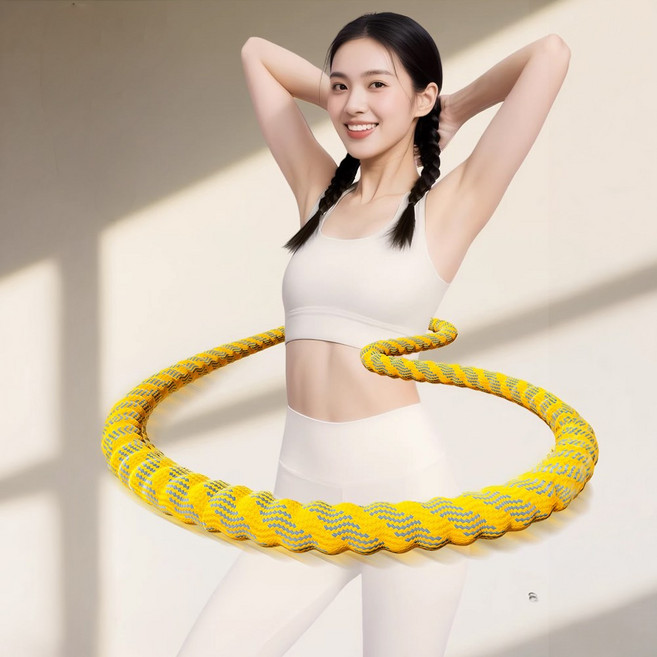 뱃살 쏙 홈트 다이어트 스프링 훌라후프, 1개, 노란색, 1.3kg