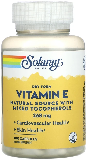 Solaray 건조 형태 비타민E 268mg 캡슐 100정, Solaray건조형태비타민E268mg캡슐100정, 1개 - 쿠팡