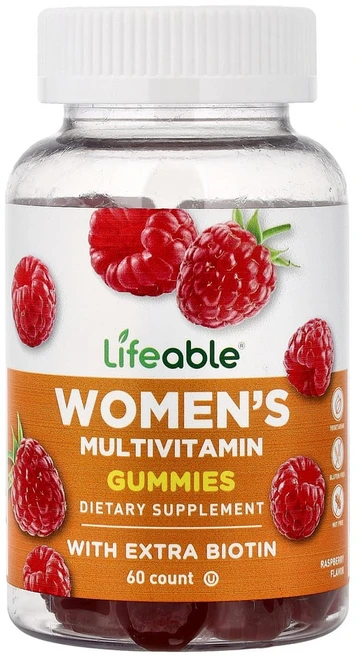 아이허브 여성용 종합비타민 구미젤리 천연 라즈베리 구미젤리 60개, LFB73073, 1개, 60정 - 쿠팡
