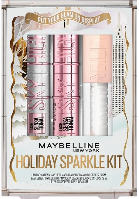 메이블린 래쉬 센세이셔널 마스카라 속눈썹글리터 립글로스, 1 - 쿠팡