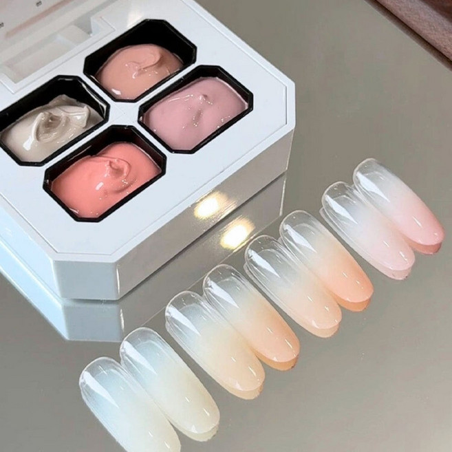 위치비 치크 그라데이션 프리엣지 컨실러젤 고체젤네일, 1개, 2.5ml, 베이비 크림젤 4종+머쉬룸스펀지5개