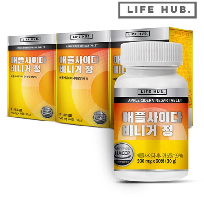 라이프허브 애플사이다비니거, 180개, 60정 - 쿠팡