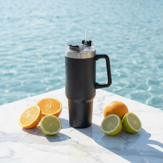 제트리 하루수분충전 텀블러 대용량 1.2리터 보온 보냉, 1개, 1.2L, 미드나잇 블랙