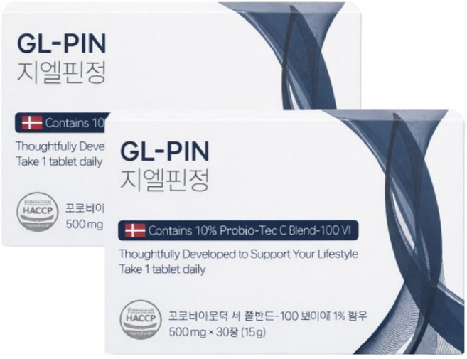지엘핀정 덴마크 유산균 테아닌 트립토판 가바 함유, 2개, 30정