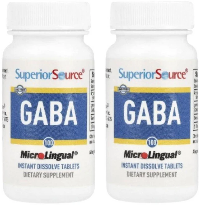슈페리어소스 가바 GABA 녹여먹는 100mg 100정 2개 스테비아잎추출물 - 쿠팡