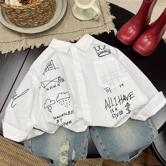 남아 셔츠 그래피티 남방